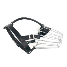 Muselière métallique/cuir renforcée pour chien de type Malinois, Dobermann, Colley, Labrador retriever - 845 - ABC Sport Klin