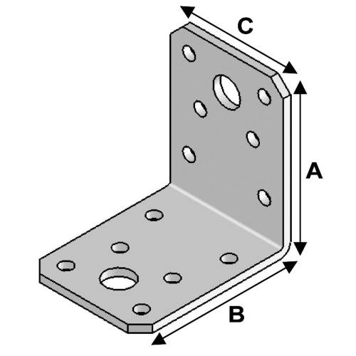 Équerre sans Renfort 60 x 60 x 45 mm – Acier, Épaisseur 3 mm – Fixation Solide et Précise - ALSAFIX
