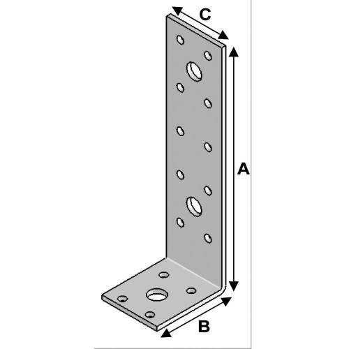 Équerre sans Renfort 155 x 50 x 40 mm – Épaisseur 3 mm – Précision et Solidité - ALSAFIX
