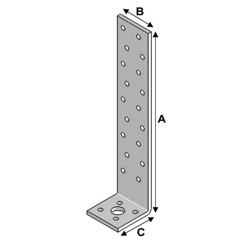 Équerre Béton 200 x 40 x 40 mm – Épaisseur 2,0 mm – Résistance et Durabilité - ALSAFIX