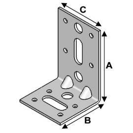 Équerre avec Renforts 85 x 55 x 55 mm – Acier, Épaisseur 2,5 mm – Résistance et Stabilité - ALSAFIX