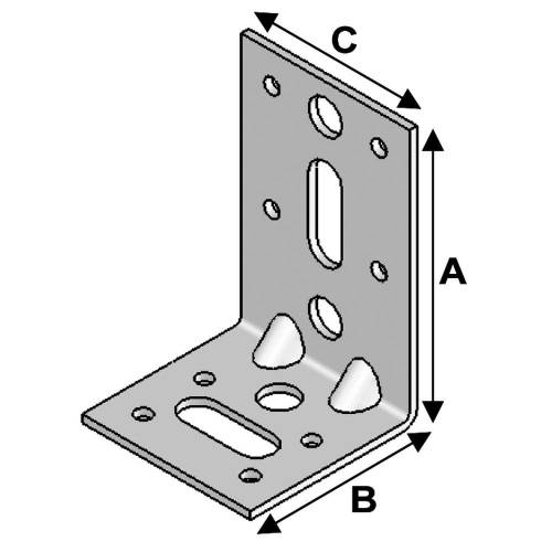Équerre avec Renforts 85 x 55 x 55 mm – Acier, Épaisseur 2,5 mm – Résistance et Stabilité - ALSAFIX