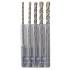 Coffret de 5 Forets Béton 2 Taillants SDS+ – D. 5, 6, 8, 10, 12 mm, LT. 160 mm – Performance et Précision – ALSAFIX - ALSAFIX