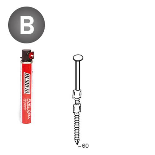2 200 Pointes Annelées en Bande 20° (Pack) - 2.9x60 mm + 2 Cartouches de Gaz Rouge - D-Work