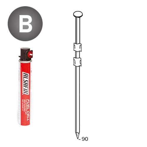 Pack de 2 Pointes Lisses 90 mm – D.3,1 cm, 20° – Fixation Sécurisée et Pratique - ALSAFIX