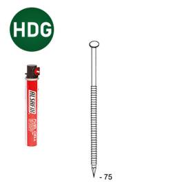 2 200 Pointes Annelées (Hdg) en Bande 34° (Pack) - 2.8x75 mm + 2 Cartouches de Gaz Rouge - D-Work