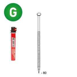 Pack de 2 Pointes Annelées Galvanisées 80 mm – D.2,8 cm, 34° – Résistantes et Pratiques - ALSAFIX