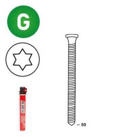 Clous-Vis Galvanisées 34° (Pack) - 40x50 mm + 1 Cartouche de Gaz - D-Work