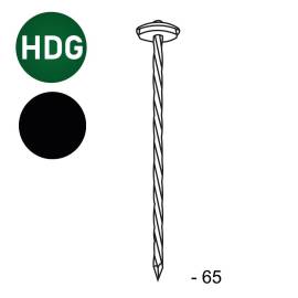 Pointe Parapluie Torsadée Galvanisée 3,8 x 65 mm – Tête Rapportée et Rondelle Noire – Idéale pour Fixations Sécurisées - ALSAFIX