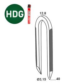 3 000 Crampillons Galvanisées à Chaud (Hdg) - 12.8x40x3.15 mm + 3 Cartouches de Gaz - D-Work