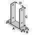 Pied de Poteau en U PBU-121 – 200 x 60 x 200 mm, Épaisseur 5 mm – Acier, Résistance et Stabilité – ALSAFIX - ALSAFIX