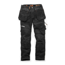 Pantalon Trade Flex Noir Femme - Taille 36 R, Poches-Étuis Pratiques - Confort et Style au Quotidien - Scruffs