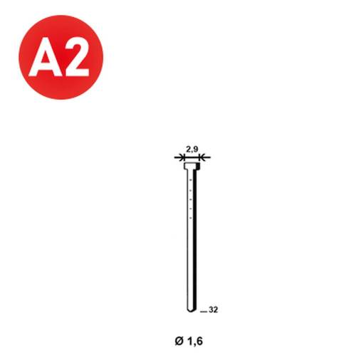 2000 Pointes Brads Inox en Bande 20° D. 1,6/2,9 x L. 32 mm – Acier Inoxydable – Fixation Sécurisée et Durable - ALSAFIX
