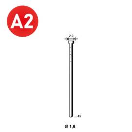 2000 Pointes Brads Inox en Bande 20° D. 1,6/2,9 x L. 45 mm – Acier Inoxydable, Norme 20° – Fixation Sécurisée et Durab - ALSAFIX
