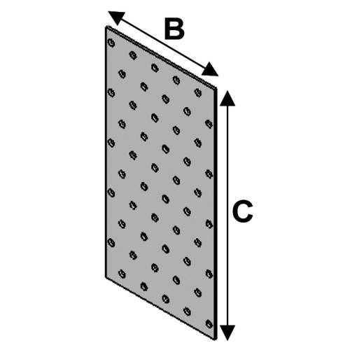 Plaque Perforée - 60x240x2 mm - D-Work