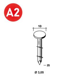 7 200 Pointes Roofing Annelées Inox A2 16° (Coil) - 3.05/10x25 mm - D-Work