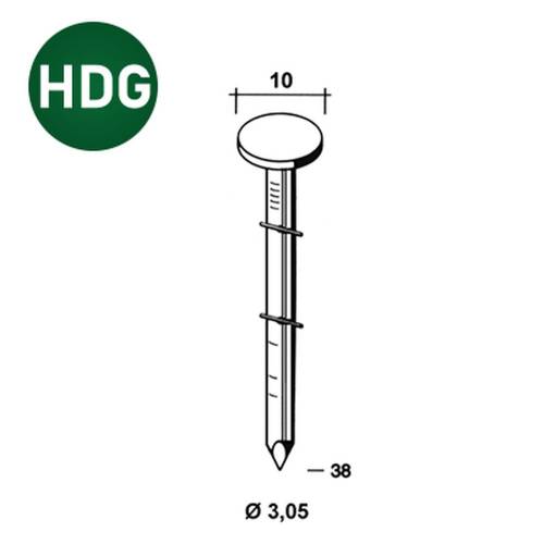 Coil de 7200 Pointes Roofing Anelées Galvanisées à Chaud 16° D. 3,05/10 x L. 38 mm – Acier Galvanisé – Fixation Sécuri - ALSAFIX