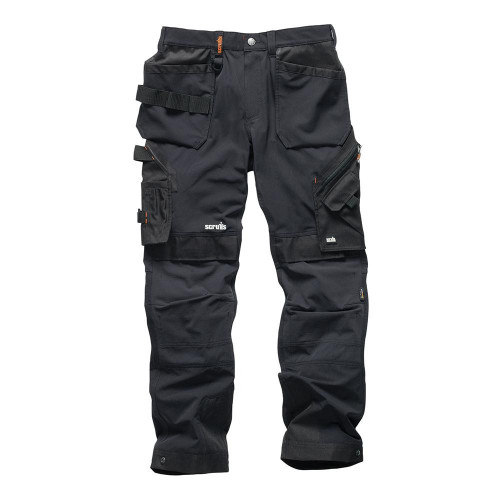 Pantalon Pro Flex Plus Noir avec Poches-Étuis Taille 38 L - Confort Optimal et Praticité - Scruffs