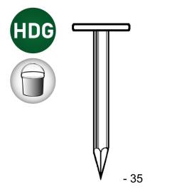 Pointe en Vrac Tête Extra Large Lisse - Galvanisée à Chaud (Hdg) - 2.2x35 mm en Seau de 5 kg - D-Work