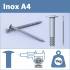 Pointe en Vrac Tête Extra Large Annelée Inox A4 - 2.8/3.1x30 mm - 1 kg - D-Work