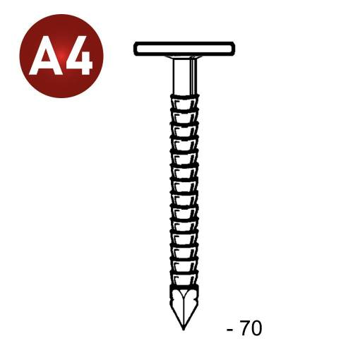 Pointe en Vrac Tête Extra Large (TEL) Annelée 3,1/3,4 x 70 mm – Inox A4, 1 kg – Résistance et Durabilité - ALSAFIX