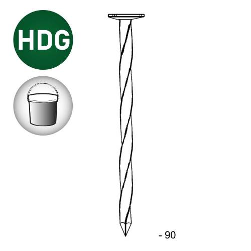 Pointe Galvanisée à Chaud 3,6 x 90 mm – Tête Plate, Carré Torsadé – Résistante et Durable - ALSAFIX
