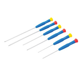 Tournevis de Précision Extra Longs - Lot de 6 - Outils Indispensables pour Précision - Silverline