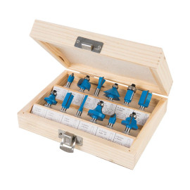 Fraises de Défonceuse TCT 1/4" - Lot de 12 Pièces - Précision et Performance Optimale - Silverline