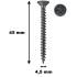100 Vis Bois Tête Fraisée Galvanisées Résinées Tx 20 - 4.5x45 mm- D-Work