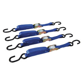 Sangles d'Arrimage avec Attaches à Came et Crochet - 2 m x 25 mm - Lot de 4 - Testées à 250 kg - Silverline