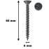 100 Vis à Bois D.6 x 60 mm – Galvanisées Résinées, TX 25 – Fixation Sécurisée et Durable - ALSAFIX