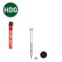 2 200 Pointes Annelées (Hdg) Noires en Bande 34° (Pack) - 2.5x50 mm + 2 Cartouches de Gaz Rouge - D-Work