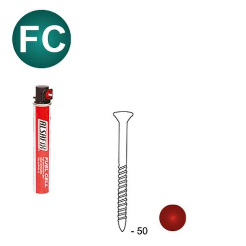Pack de 2 Clous Scrail 200 cl – D.2,5 x 50 mm + 2 Cartouches de Gaz 80 ml – Fixation Efficace et Pratique - ALSAFIX