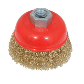 Brosse Boisseau à Fils d'Acier Laitonnés Ondulés 75 mm – Nettoyage Efficace et Durable - Silverline