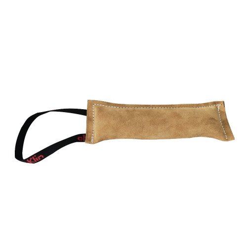 Boudin de rappel chiots 25 x 8 cm en cuir à poignée pour sport canin - 066-LIGHTBROWN - ABC Sport Klin