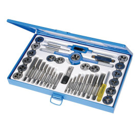 Tarauds et Filières Expert - 40 Pièces - Outils de Précision pour Travaux Métalliques - Silverline