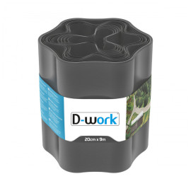 Bordure De Jardin Flexible Lisse Noire Hauteur 15cm  x Longueur 9 Mètres en PVC - D-Work