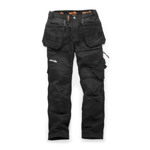Pantalon Trade Flex Noir Taille 34 R – Avec Poches-Étuis – Confort et Praticité - Scruffs