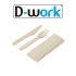 Lot de 100 Couverts Bois 3 Pièces - Fourchette Couteau Serviette - Bois de Bouleau FSC100 Contact Alimentaire - D-Work