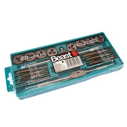 Tarauds et Filières 20x M3-M12 - 20 Pcs - Acier - Précision et durabilité - Beast
