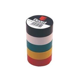 Ruban Isolant de Couleur 19mm x 10m - Lot de 5 Rouleaux - Pratique et résistant - Chantier et atelier - Beast