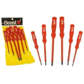 Jeu de Tournevis 6x Insulés - Outils Électriques - Sécurité et Précision - Chantier et atelier - Beast