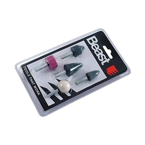Jeu de Meules sur Tige 5 Pcs - Outils de Précision - Idéal pour Meulage et Finition - Chantier et atelier - Beast