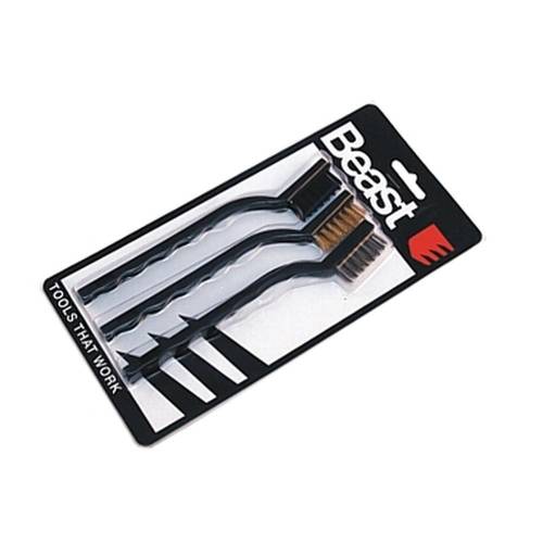 Jeu de Brosses 3x Nylon et Acier 40 mm - Résistantes et Efficaces - Nettoyage Optimal - Beast