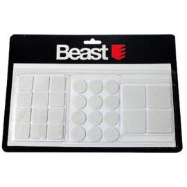 Jeu de Patins Feutre 28x - Blanc - Glisse Silencieuse et Protection des Surfaces - Qualité supérieure - Beast