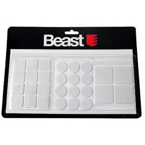Jeu de Patins Feutre 28x - Blanc - Glisse Silencieuse et Protection des Surfaces - Qualité supérieure - Beast