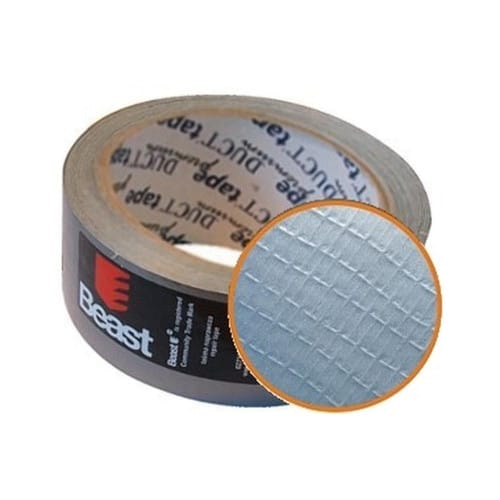 Ruban Adhésif pour Réparation 50mm x 25m - Gaffa Renforcé Argenté - Résistant et Polyvalent - Haute performance - Beast