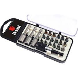 Jeu d'Embouts S2 Steel 18 Bits - Couleur, 3 Écrous, Adaptateur - Outils Pratiques et Polyvalents - Beast