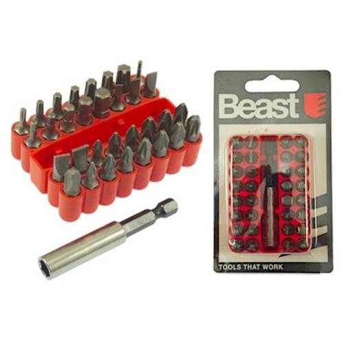 Jeu d'Embouts 33 Embouts - CR-V - Magnétiques - Assortiment Complet - Outils Pratiques et Polyvalents - Beast