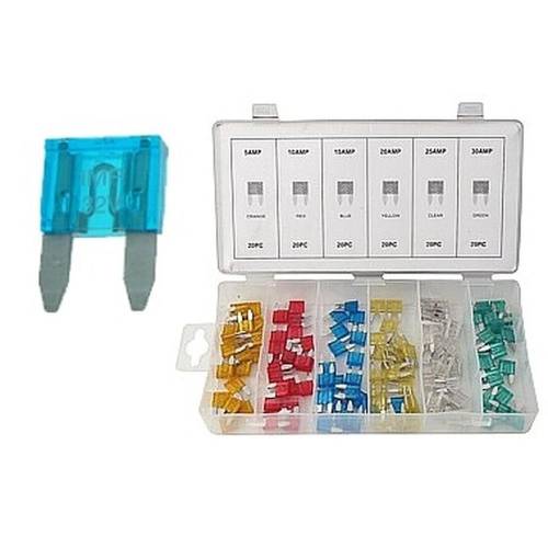 Fusibles de Voiture 120x - Mix Mini Size - 5-30A - Sécurisés et Fiables - Qualité supérieure - Beast